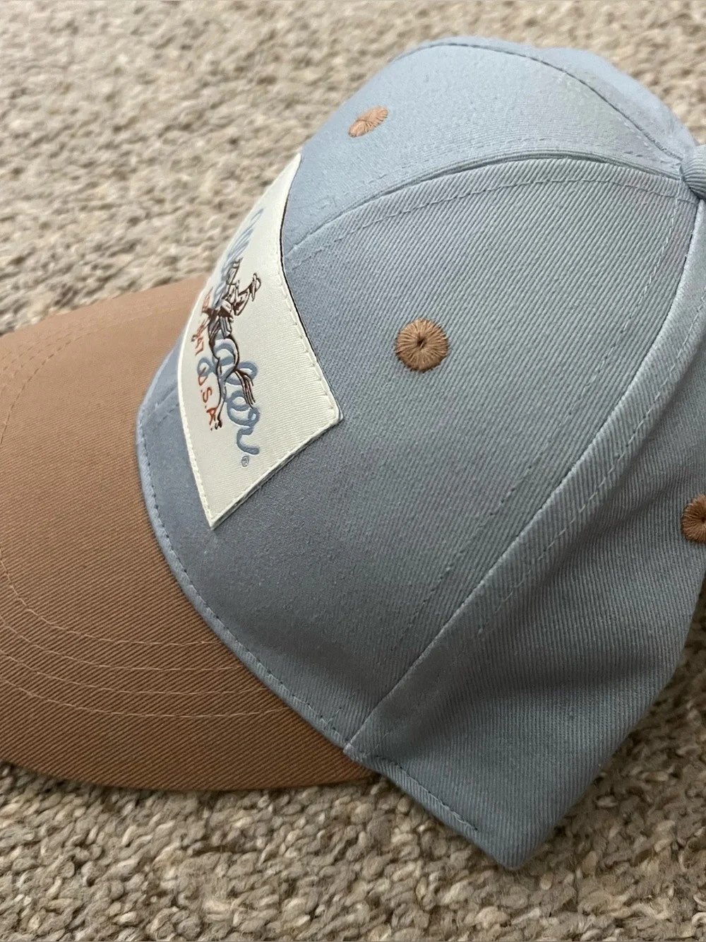 Wrangler Kids Two-Tone Blue and Brown Baseball Cap Size 2/4 T